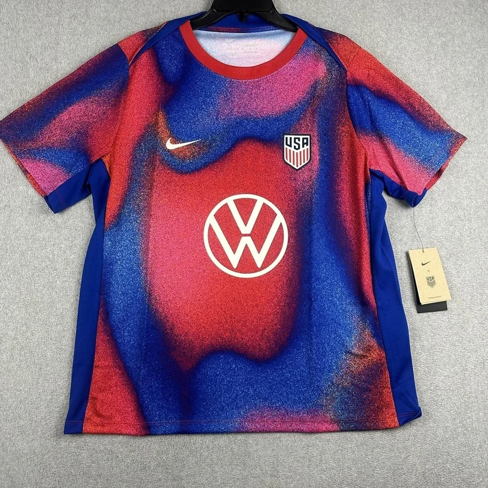 USA Soccer Jersey Mens XL Multi-Color Nike Dri Fit Volkswagen USMNT Pre Match
